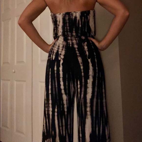 Tie dye strapless jumpsuit - Picture 2 of 5